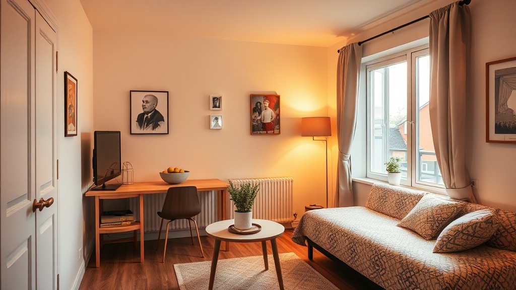 Studio meublé lumineux avec vue sur toits provençaux