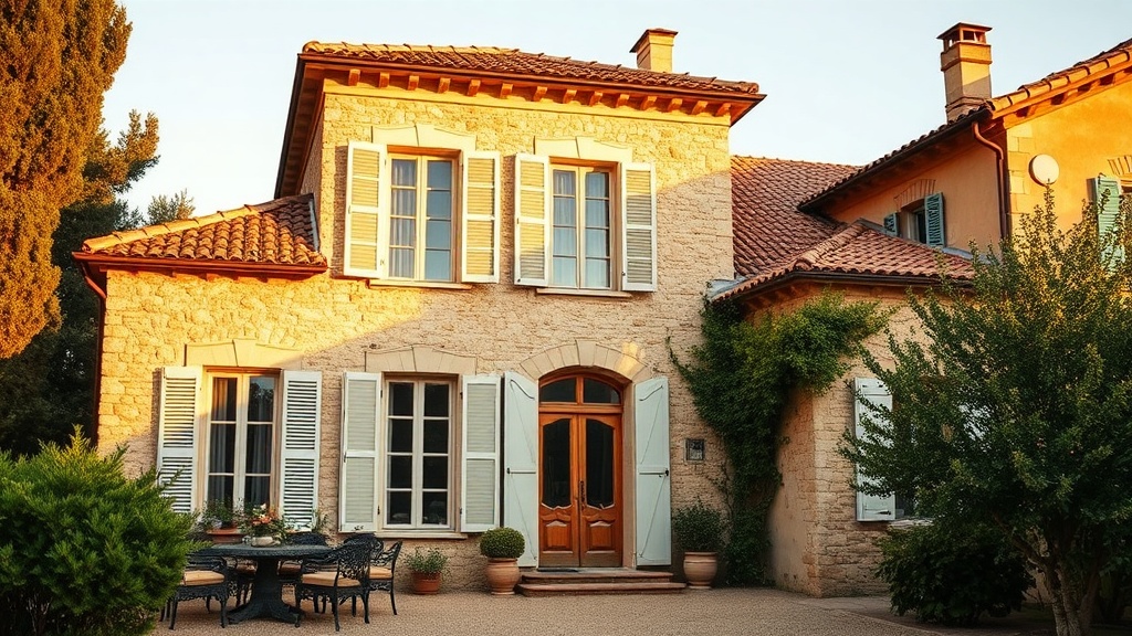 Estimer sa maison à Aix-en-Provence — maison en pierre avec volets provençaux et toit en tuiles à Aix-en-Provence au