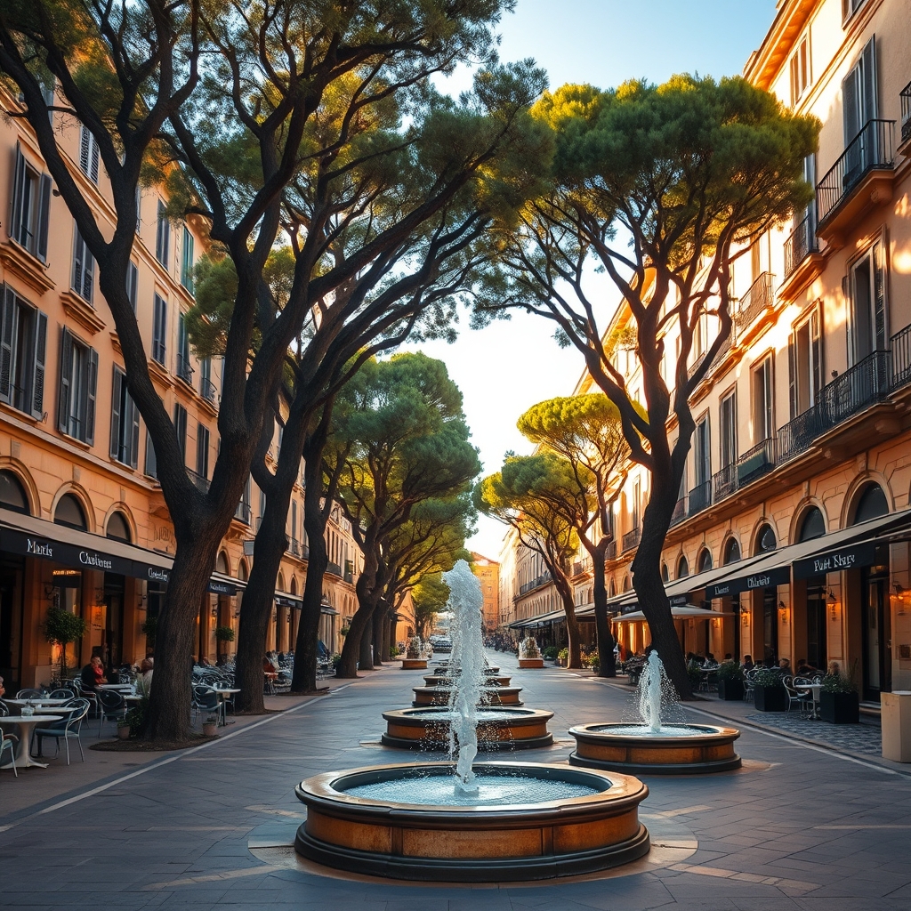 Quartiers Aix-en-Provence : rue historique du centre sous les platanes